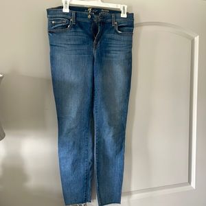 7 for all Mankind, the ankle skinny, lower rise, light wash